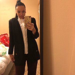 St John Basics long blk knit jacket Duster L